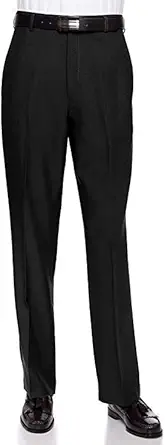 Men's Flat Front Dress Pant Modern Fit - Perfect for Every Day! Black 32 Short