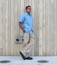 Load image into Gallery viewer, Short Sleeve Guayabera Shirt - for Men Cuban Linen Look - Red