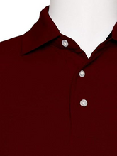 Load image into Gallery viewer, AKA Men's Solid Polo Shirt Classic Fit - Pique Chambray Collar Comfortable Quality - Burgundy
