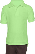 Load image into Gallery viewer, AKA Boys Wrinkle-Free Polo Shirt - Pique Chambray Collar Comfortable Quality - Spring Green - Short Sleeve