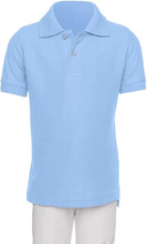 Load image into Gallery viewer, AKA Boys Wrinkle-Free Polo Shirt - Pique Chambray Collar Comfortable Quality - Light Blue - Short Sleeve