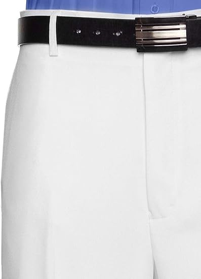 Men's Flat Front Dress Pant Modern Fit - Perfect for Every Day! - White