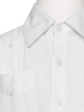 Load image into Gallery viewer, Big Boy's Little Boys Long Sleeve Linen Look Guayabera Shirt - White