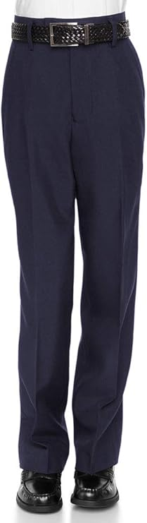 Boys’ Dress Pant with Flat Front Navy Slacks, 6