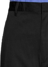 Load image into Gallery viewer, AKA Half Elastic Wrinkle Free Flat Front Men's Slacks – Relaxed Fit Twill Casual Pant - Black