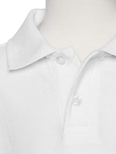 Load image into Gallery viewer, AKA Boys Wrinkle-Free Polo Shirt - Pique Chambray Collar Comfortable Quality - White - Short Sleeve