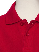 Load image into Gallery viewer, AKA Boys Wrinkle-Free Polo Shirt - Pique Chambray Collar Comfortable Quality - Red - Short Sleeve