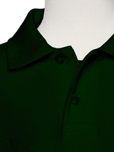 Load image into Gallery viewer, AKA Boys Wrinkle-Free Polo Shirt - Pique Chambray Collar Comfortable Quality - Hunter Green - Short Sleeve