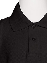 Load image into Gallery viewer, AKA Boys Wrinkle-Free Polo Shirt - Pique Chambray Collar Comfortable Quality - Black - Short Sleeve