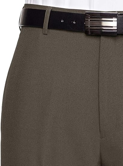 Men's Flat Front Dress Pant Modern Fit - Perfect for Every Day! - Olive