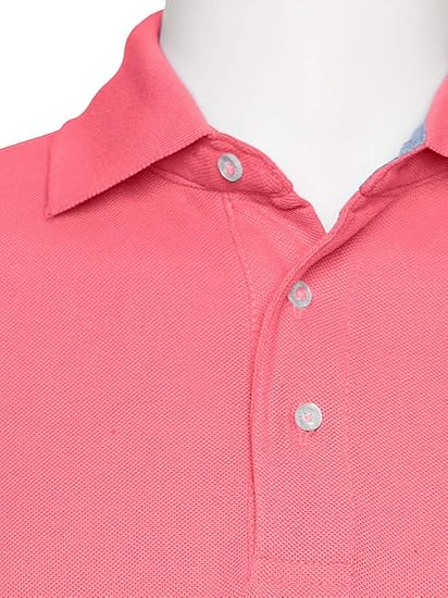 AKA Men's Solid Polo Shirt Classic Fit - Pique Chambray Collar Comfortable Quality - Charcoal