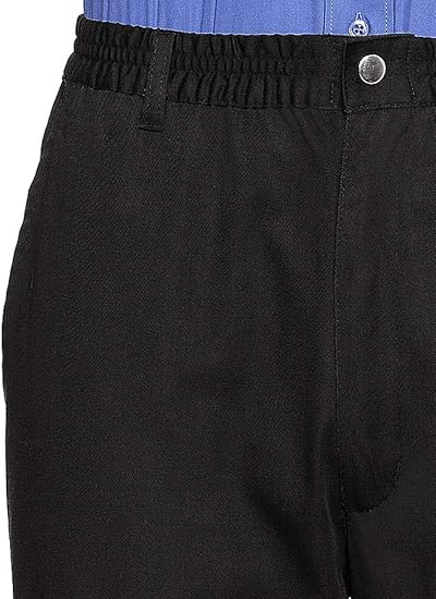 AKA Wrinkle Free Men's Full Elastic Waist Twill Casual Pant - Black