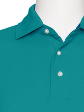 Load image into Gallery viewer, Men's Aqua Solid Polo Shirt Classic Fit - Pique Chambray Collar- large sizes- Short Sleeve