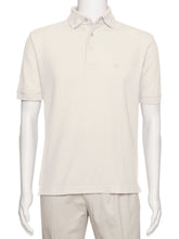 Load image into Gallery viewer, Men's Cream Solid Polo Shirt Classic Fit - Pique Chambray Collar- large sizes