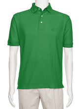 Load image into Gallery viewer, Men's Green Solid Polo Shirt Classic Fit - Pique Chambray Collar