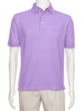 Load image into Gallery viewer, Men's Lavender Solid Polo Shirt Classic Fit - Pique Chambray Collar- large sizes