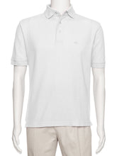 Load image into Gallery viewer, Men's White Solid Polo Shirt Classic Fit - Pique Chambray Collar