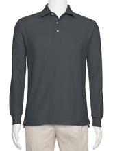 Load image into Gallery viewer, Men's Charcoal Solid Polo Shirt Classic Fit - Pique Chambray Collar- large sizes