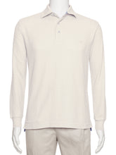 Load image into Gallery viewer, Men's Cream Solid Polo Shirt Classic Fit - Pique Chambray Collar