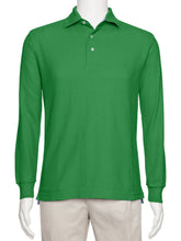 Load image into Gallery viewer, Men's Green Solid Polo Shirt Classic Fit - Pique Chambray Collar