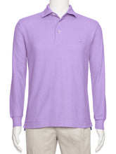 Load image into Gallery viewer, Men's Lavender Solid Polo Shirt Classic Fit - Pique Chambray Collar