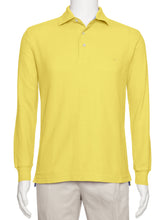 Load image into Gallery viewer, Men's Maize Solid Polo Shirt Classic Fit - Pique Chambray Collar- large sizes