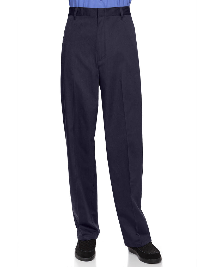 AKA Half Elastic Wrinkle Free Flat Front Men's Slacks – Relaxed Fit Twill  Casual Pant