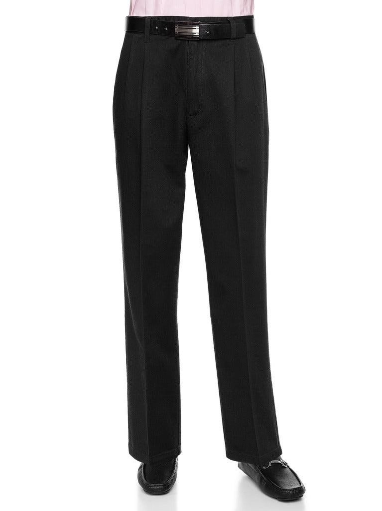 AKA Men's Wrinkle Free Cotton Twill - Traditional Fit Slacks Chino Straight-Legs Casual Pants