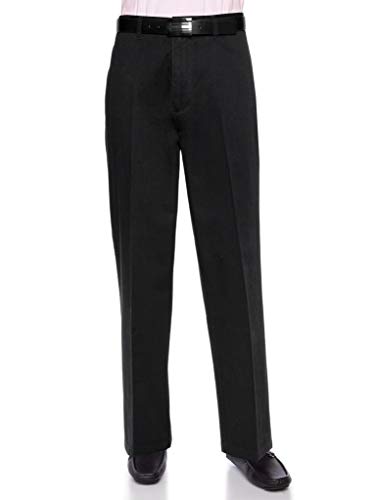 AKA Men's Wrinkle Free Cotton Twill - Traditional Fit Slacks Chino Straight-Legs Casual Pants