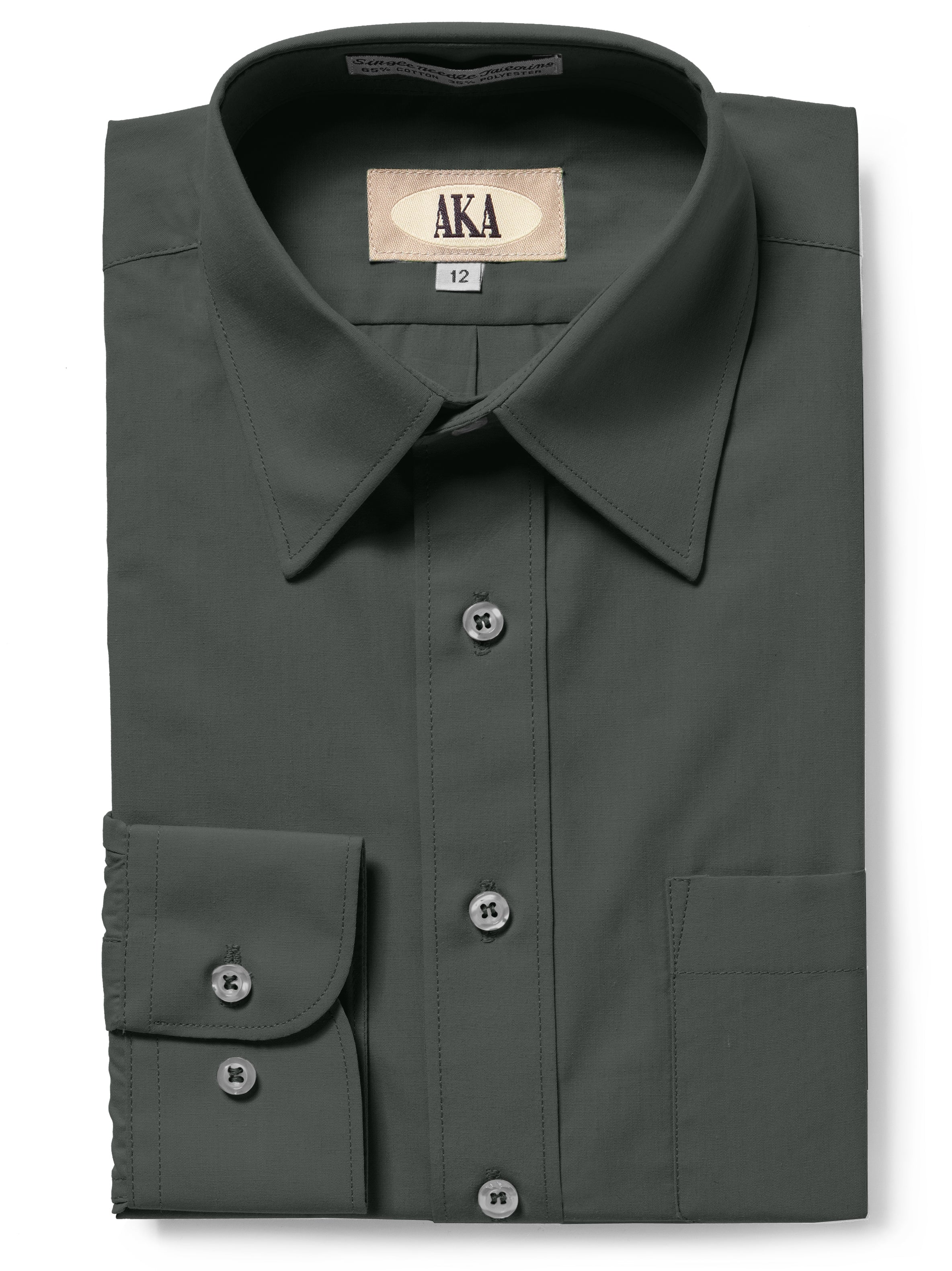 Charcoal Classic Fit Solid Long Sleeve Dress Shirt