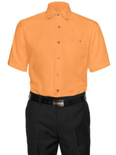 Load image into Gallery viewer, Men's Wrinkle Free 100% Cotton Button Down Collar Short Sleeve