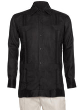 Load image into Gallery viewer, Mens Long Sleeve 100% Linen Guayabera Shirt