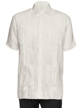 Load image into Gallery viewer, Mens Short Sleeve 100% Linen Guayabera Shirt