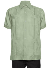 Load image into Gallery viewer, Mens Short Sleeve 100% Linen Guayabera Shirt