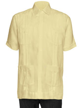 Load image into Gallery viewer, Mens Short Sleeve 100% Linen Guayabera Shirt