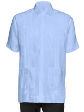 Load image into Gallery viewer, Mens Short Sleeve 100% Linen Guayabera Shirt