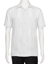 Load image into Gallery viewer, Mens Short Sleeve Cotton blend Guayabera Shirt