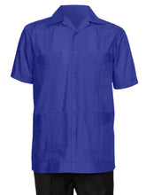 Load image into Gallery viewer, Mens Short Sleeve Cotton blend Guayabera Shirt