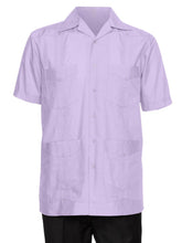 Load image into Gallery viewer, Mens Short Sleeve Cotton blend Guayabera Shirt