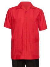 Load image into Gallery viewer, Mens Short Sleeve Cotton blend Guayabera Shirt