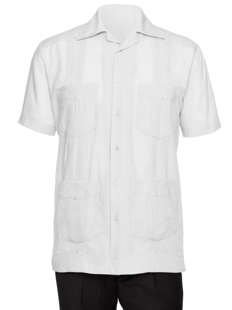 Mens Short Sleeve Cotton blend Guayabera Shirt