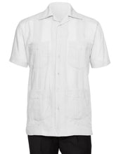 Load image into Gallery viewer, Mens Short Sleeve Cotton blend Guayabera Shirt