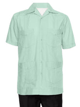 Load image into Gallery viewer, Mens Short Sleeve Cotton blend Guayabera Shirt