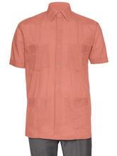 Load image into Gallery viewer, Mens Short Sleeve Guayabera Shirt