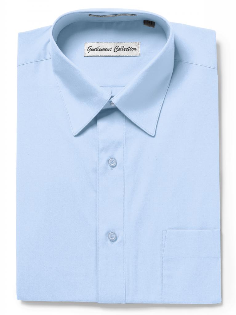 Men's Traditional Fit Light Blue Dress Shirt Short Sleeve
