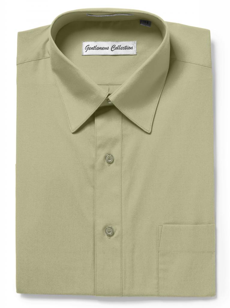 Men's Traditional Fit Lime Dress Shirt Short Sleeve