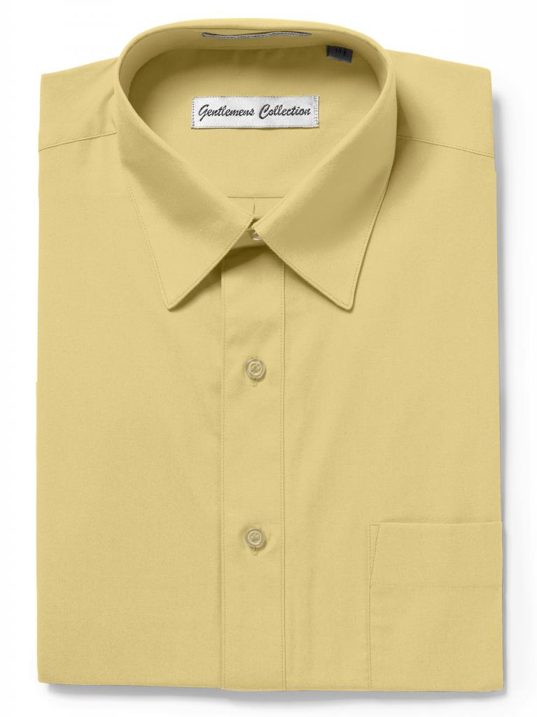 Men's Traditional Fit Honey Dress Shirt Short Sleeve