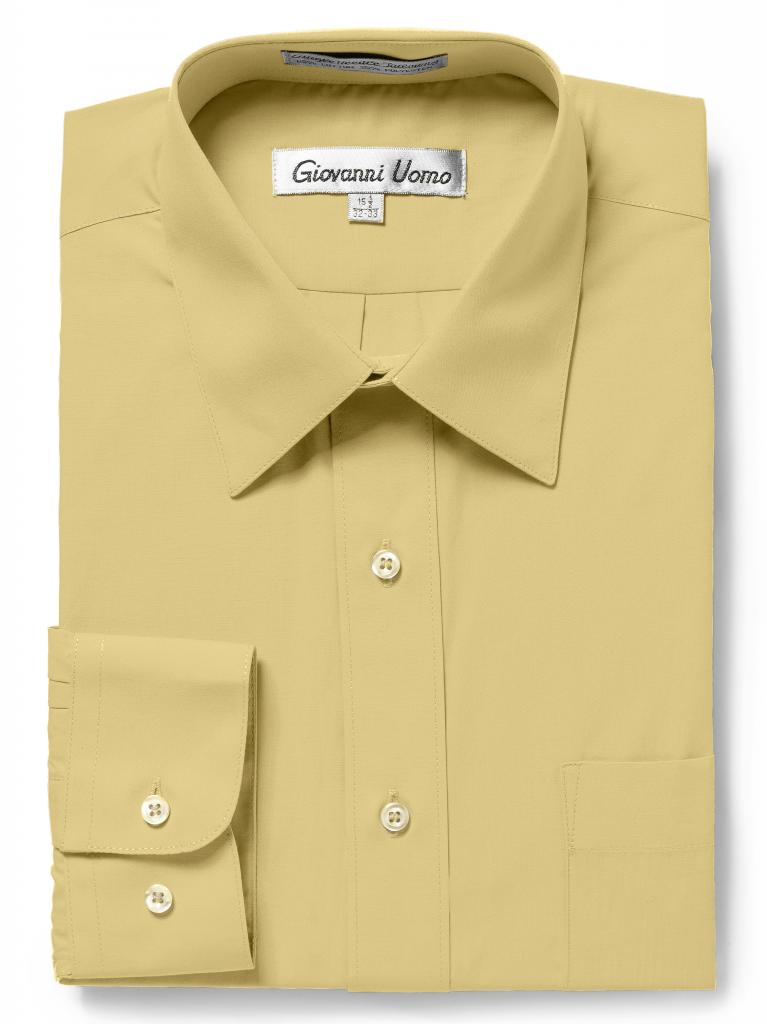 Men's Traditional Fit Honey Dress Shirt Short Sleeve