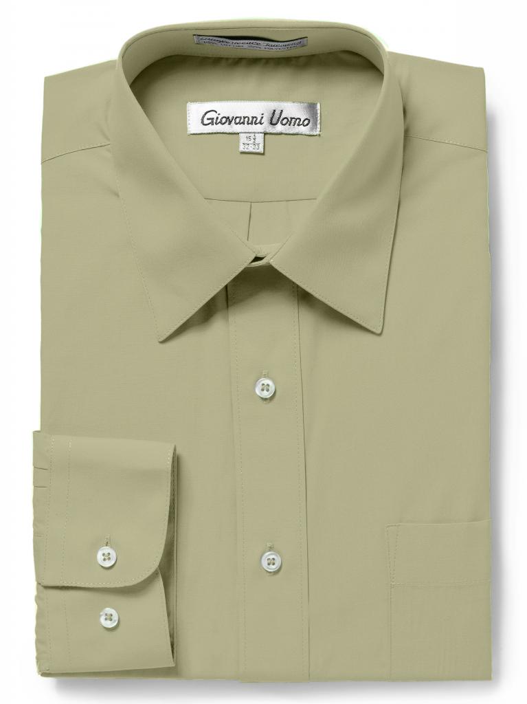 Men's Traditional Fit Lime Dress Shirt Short Sleeve