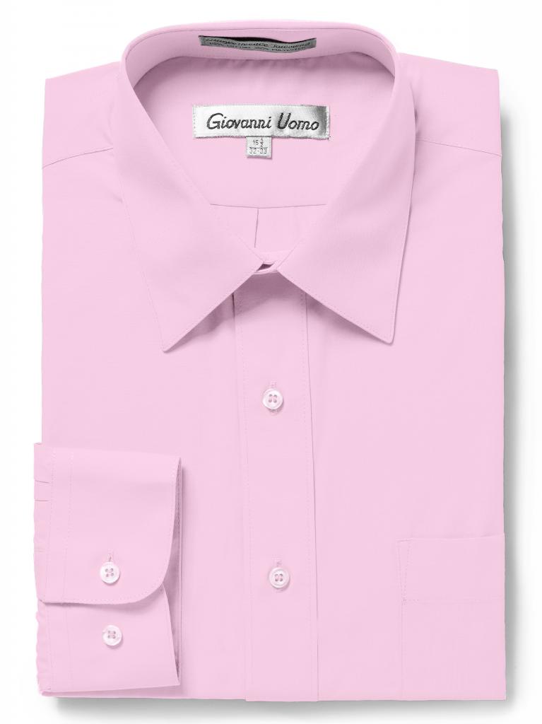 Men's Traditional Fit Pink Dress Shirt Long Sleeve